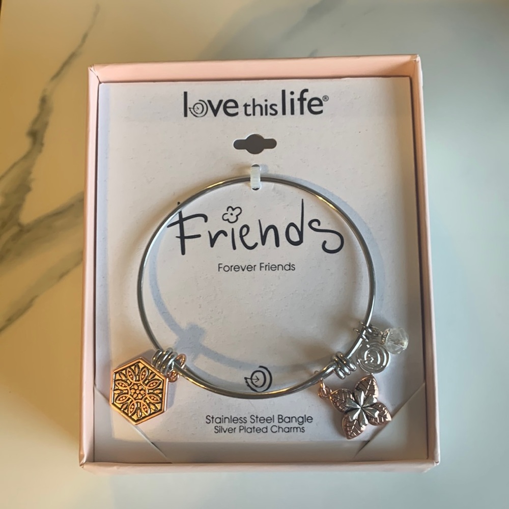 LoveThisLife, Bangle with Charms, One Size Fits All, New, Never Worn.